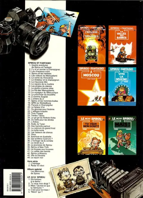Verso de l'album Spirou et Fantasio Tome 22 L'abbaye truquée