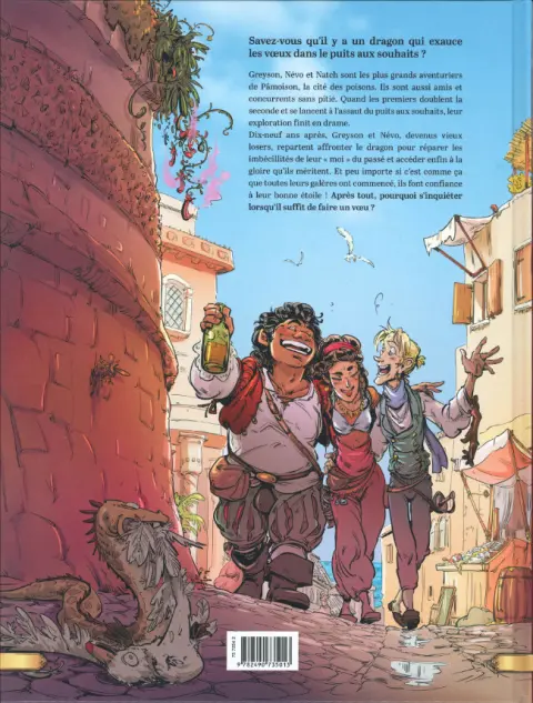 Verso de l'album Dragon & Poisons Tome 1 Greyson, Névo et Natch