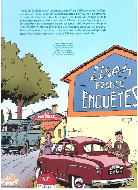 Verso de l'album Une aventure de Jacques Gipar Tome 1 Le gang des pinardiers