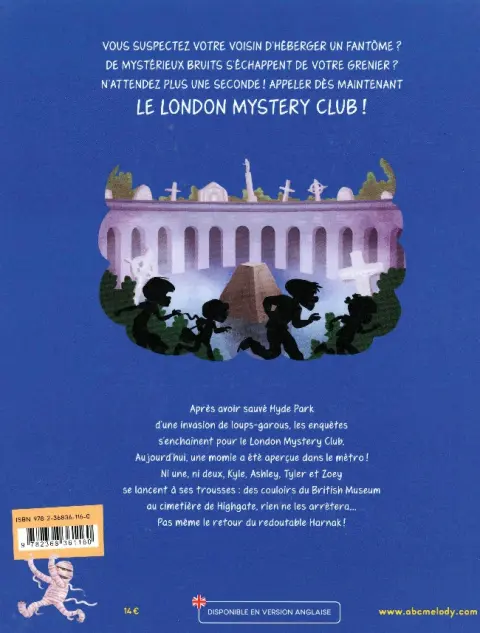 Verso de l'album London Mystery Club Tome 2 Une momie dans le métro