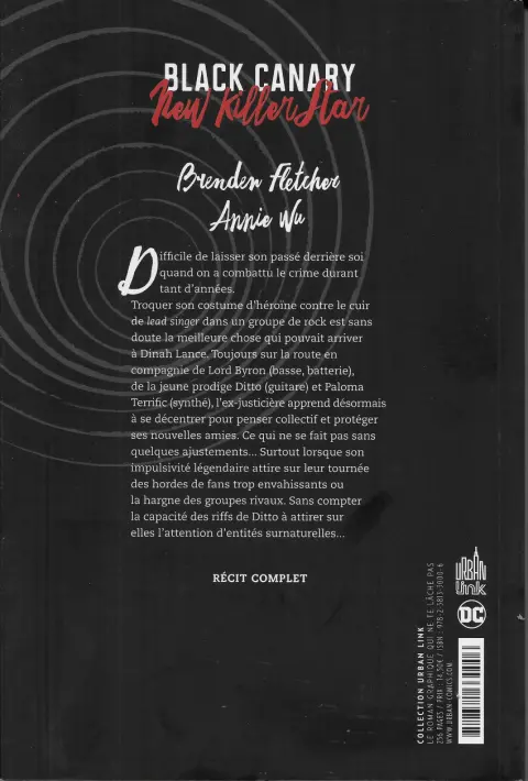 Verso de l'album Black Canary - New Killer Star