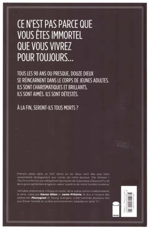 Verso de l'album The Wicked + The Divine Tome 9 Tout va bien