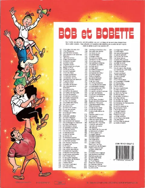 Verso de l'album Bob et Bobette Tome 134 L'oiseau blanc
