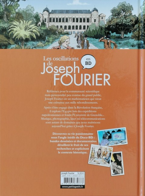 Verso de l'album Les oscillations de Joseph Fourier en BD