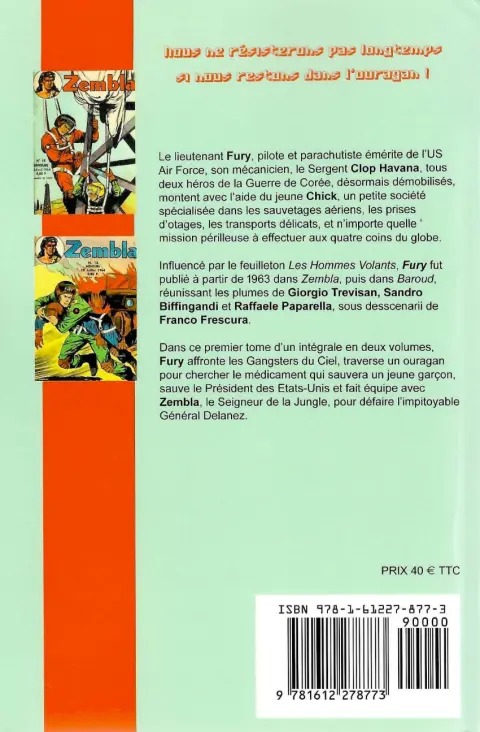 Verso de l'album Fury et Zembla