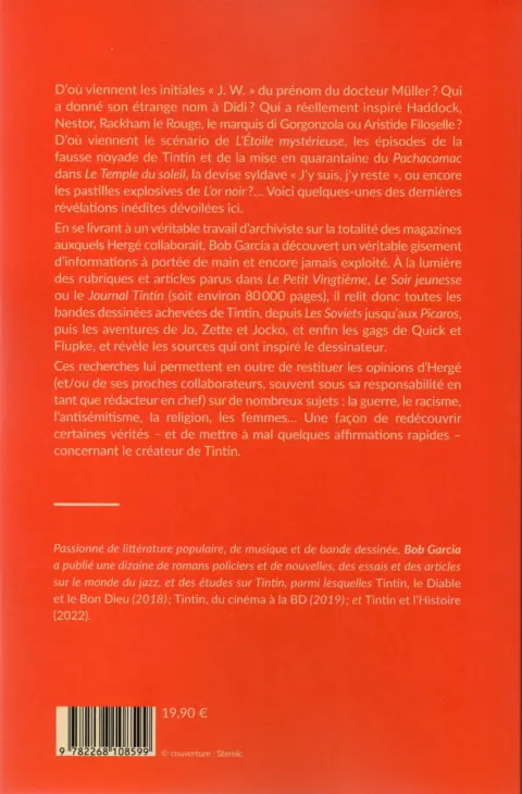 Verso de l'album Hergé - Les ultimes secrets