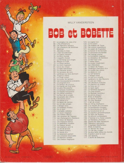 Verso de l'album Bob et Bobette Tome 102 le vol des songes