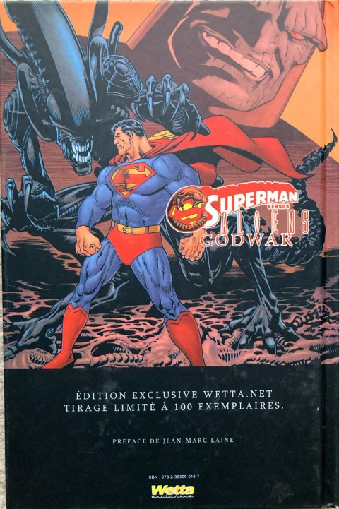 Verso de l'album Superman versus Aliens Tome 1 Godwar - Édition exclusive