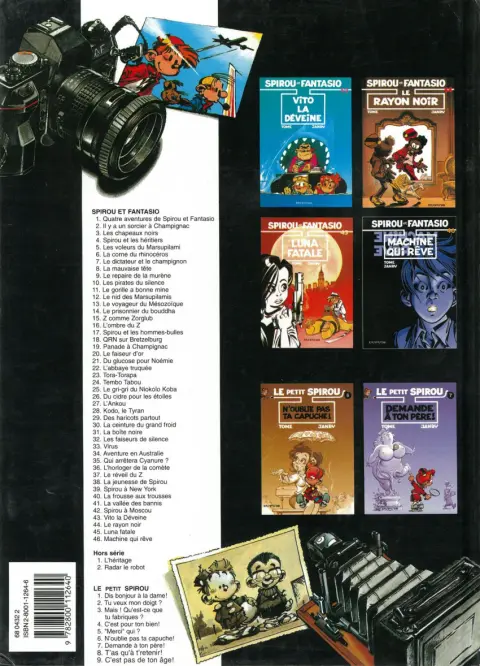 Verso de l'album Spirou et Fantasio Tome 36 L'horloger de la comète