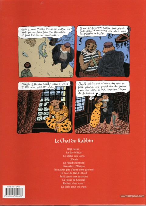 Verso de l'album Le Chat du Rabbin Tome 1 La Bar-Mitsva