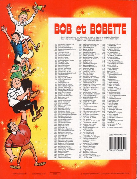 Verso de l'album Bob et Bobette 119 Le testament parlant