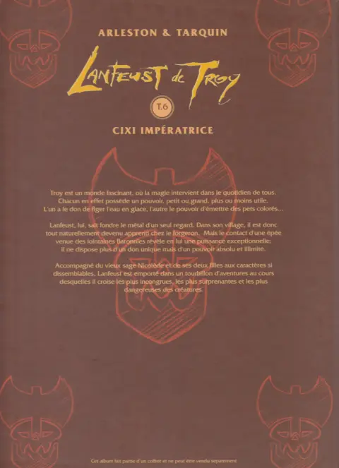 Verso de l'album Lanfeust de Troy Tome 6 Cixi impératrice