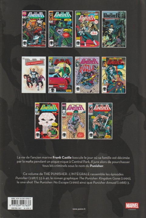 Verso de l'album The Punisher - L'intégrale Tome 6 1990