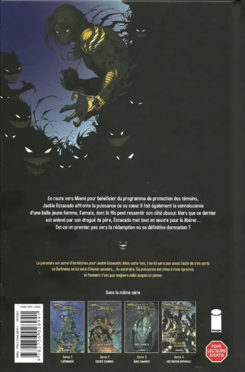 Verso de l'album Darkness Tome 4 Destination infernale