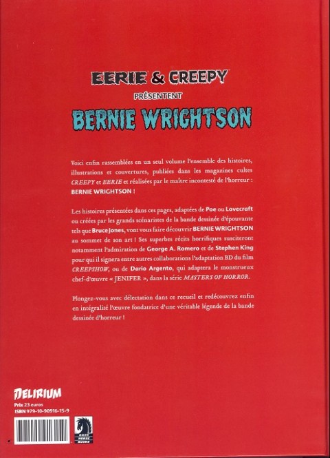 Verso de l'album Eerie et Creepy présentent Bernie Wrightson