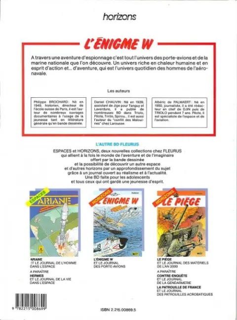 Verso de l'album L'Énigme W