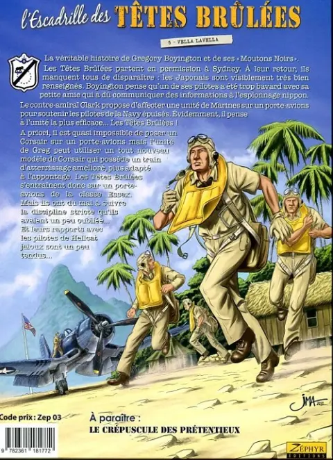 Verso de l'album L'Escadrille des têtes brûlées Tome 5 Vella Lavella
