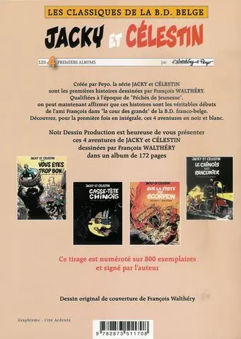Verso de l'album Jacky et Célestin