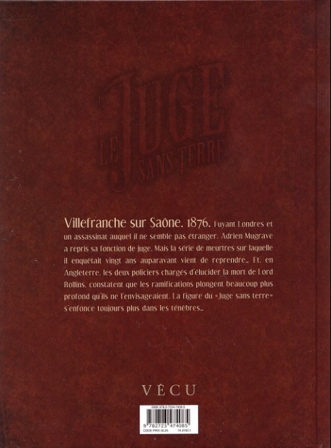 Verso de l'album Le Juge sans terre Tome 2 Pages mortelles