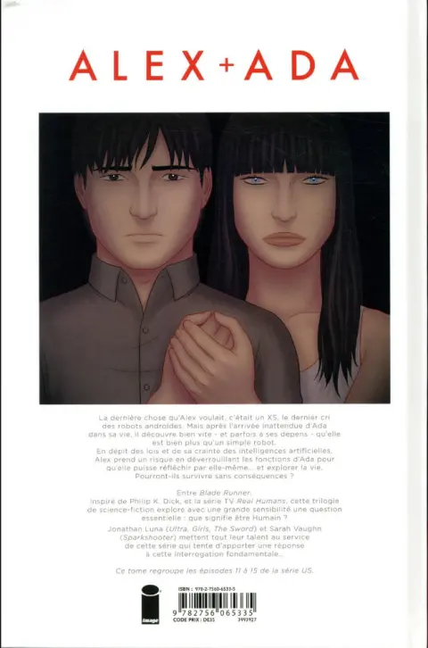 Verso de l'album Alex + Ada Tome 3