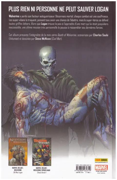 Verso de l'album La Mort de Wolverine