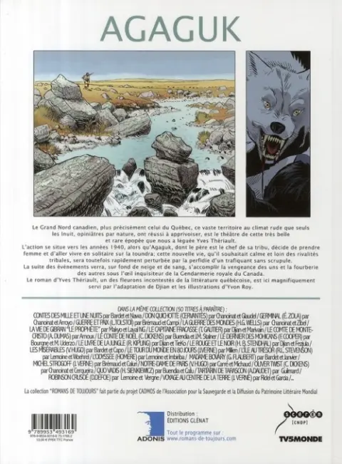Verso de l'album Romans de toujours Agaguk