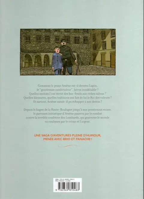 Verso de l'album Arsène Lupin - Les origines Tome 1 Les Disparus