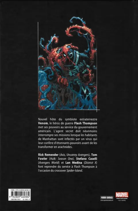 Verso de l'album Venom Tome 2 Spider-Island