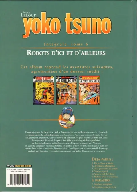 Verso de l'album Yoko Tsuno Intégrale Tome 6 Robots d'ici et d'ailleurs
