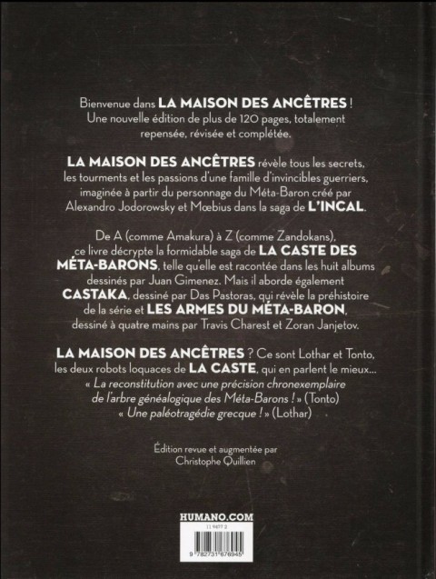 Verso de l'album La Caste des Méta-Barons La Maison des Ancêtres - Edition augmentée