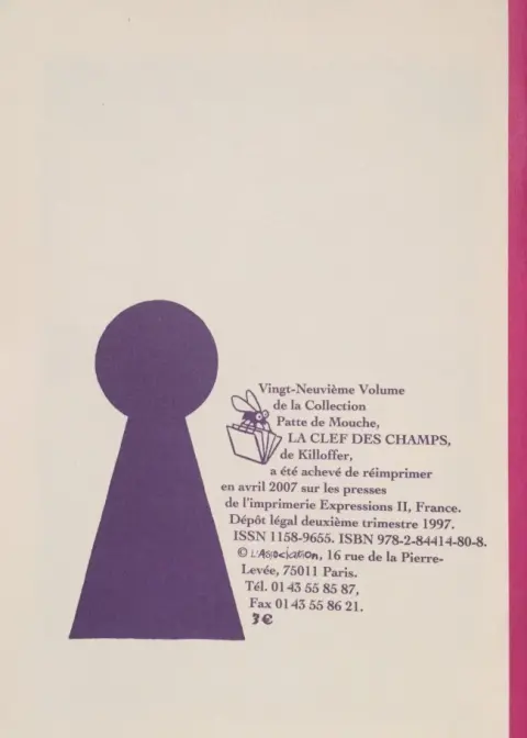 Verso de l'album La Clef des champs