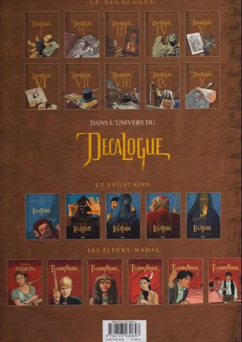 Verso de l'album Le Décalogue Tome 1 Le manuscrit