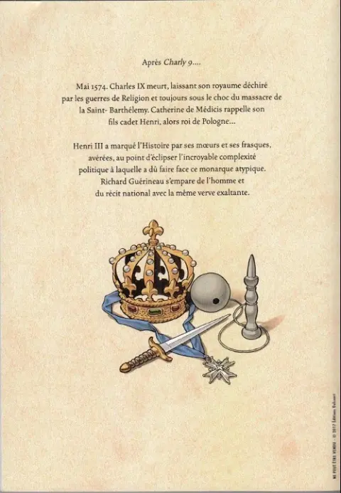 Verso de l'album Henriquet, l'homme reine