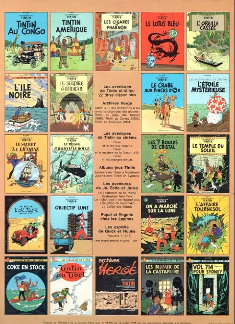 Verso de l'album Les Aventures de Jo, Zette et Jocko Tome 5 La vallée des cobras