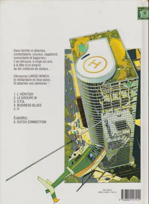 Verso de l'album Largo Winch Tome 1 L'héritier