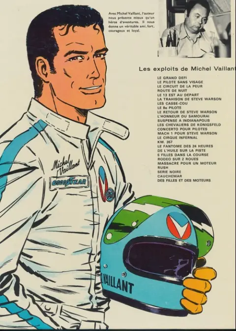 Verso de l'album Michel Vaillant Tome 2 Le pilote sans visage