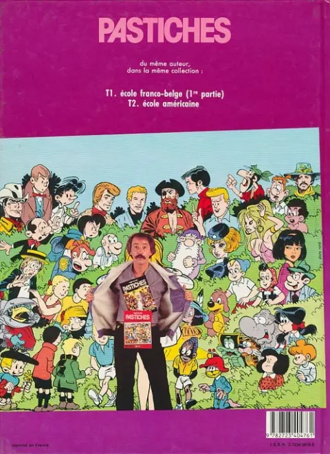 Verso de l'album Pastiches Tome 3 École franco-belge