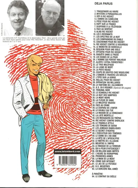 Verso de l'album Ric Hochet Tome 1 Traquenard au Havre