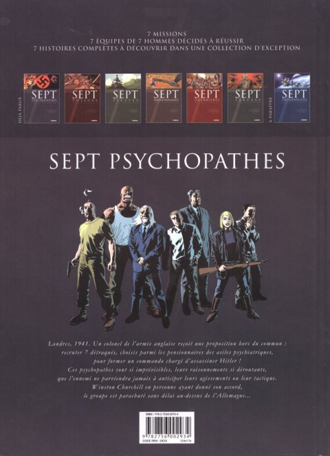 Verso de l'album Sept Cycle 1 Tome 1 Sept psychopathes