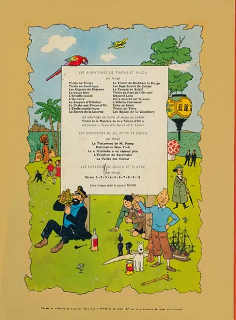 Verso de l'album Tintin Tome 9 Le crabe aux pinces d'or