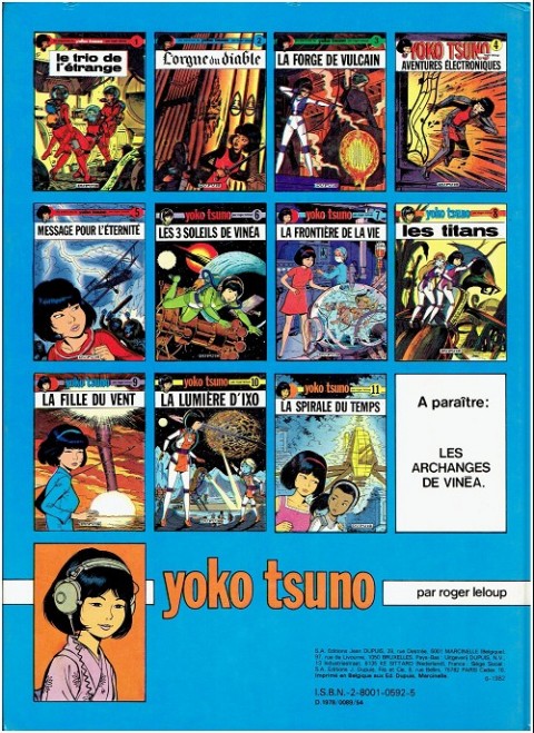 Verso de l'album Yoko Tsuno Tome 8 Les titans