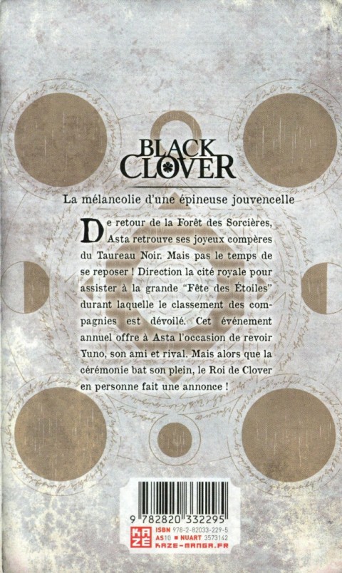Verso de l'album Black Clover 12