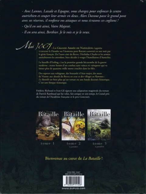 Verso de l'album La Bataille Tome 1/3