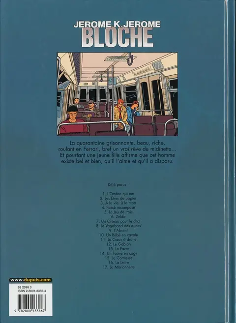Verso de l'album Jérôme K. Jérôme Bloche Tome 17 La marionnette