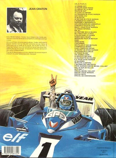 Verso de l'album Michel Vaillant Tome 40 Rififi en F1