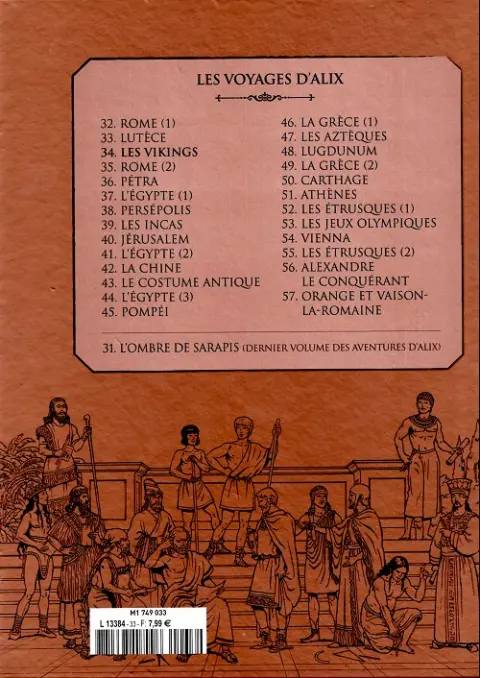 Verso de l'album Alix La collection Tome 34 Les voyages d'Alix - Les Vikings
