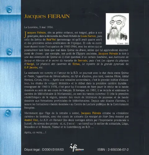 Verso de l'album La Bd en Belgique Tome 1 La BD dans la province du Hainaut