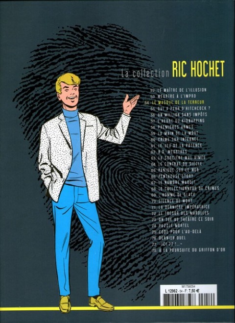 Verso de l'album Ric Hochet La collection Tome 54 Le masque de la terreur