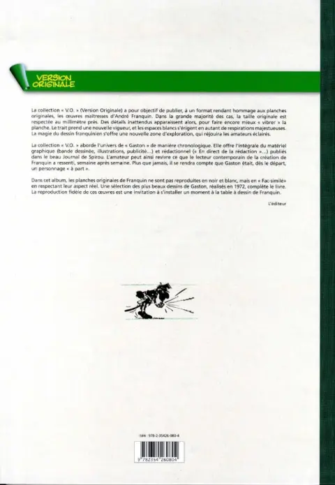 Verso de l'album Gaston L'intégrale (Version Originale) Tome 12 Gaston 1972