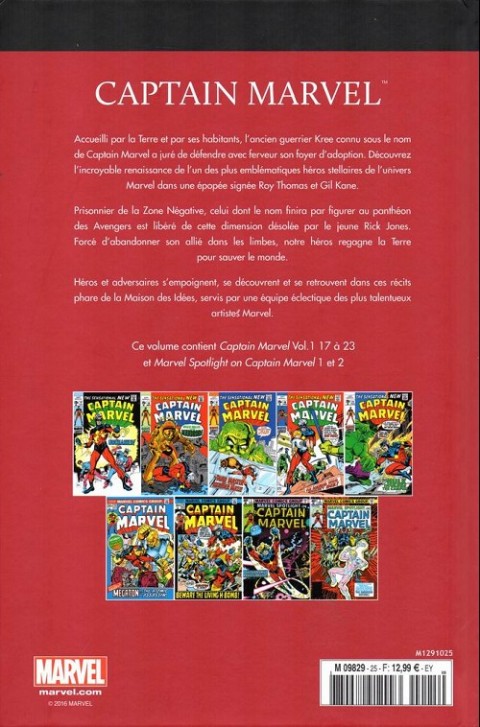 Verso de l'album Le meilleur des Super-Héros Marvel Tome 25 Captain marvel